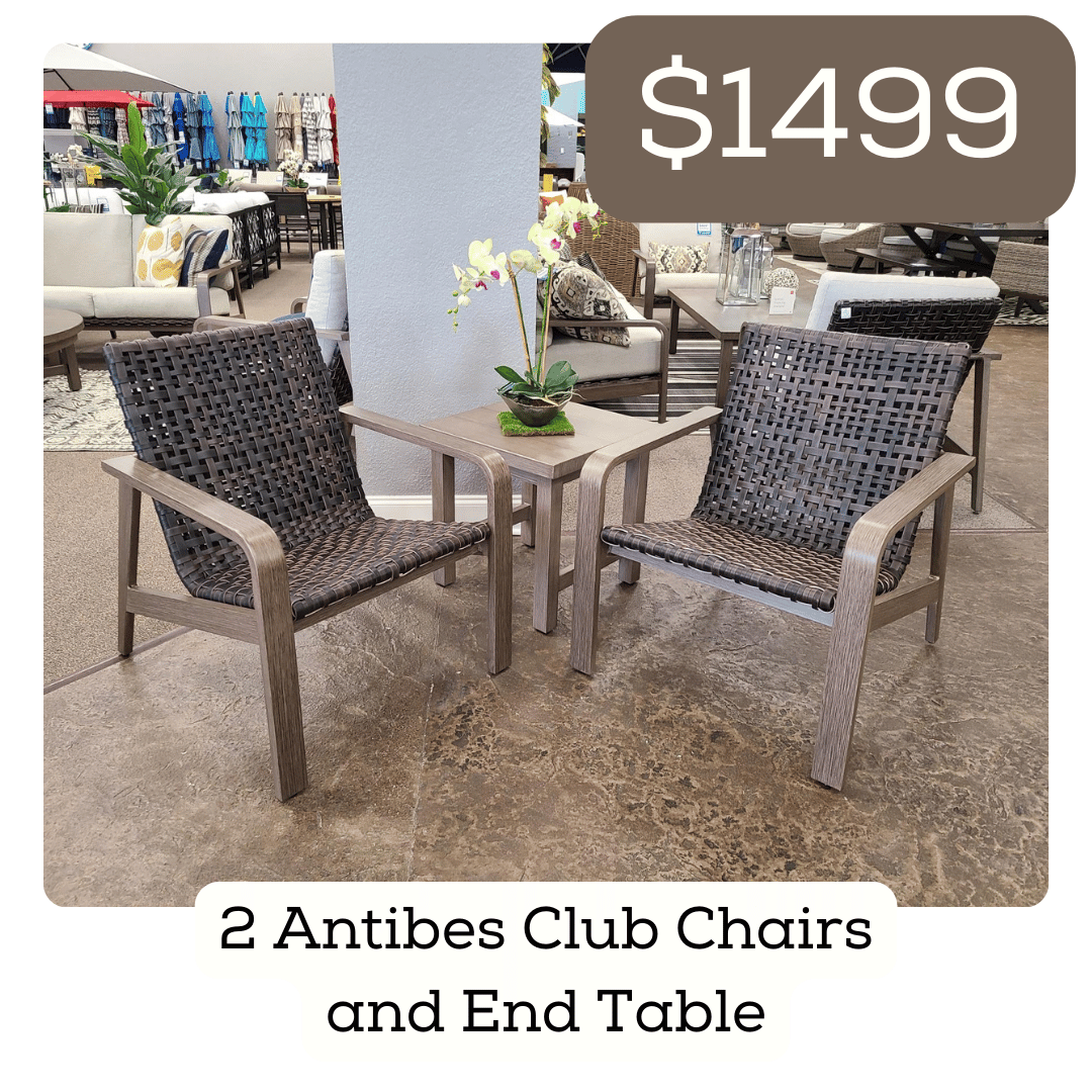 Antibes club chair set now $1499