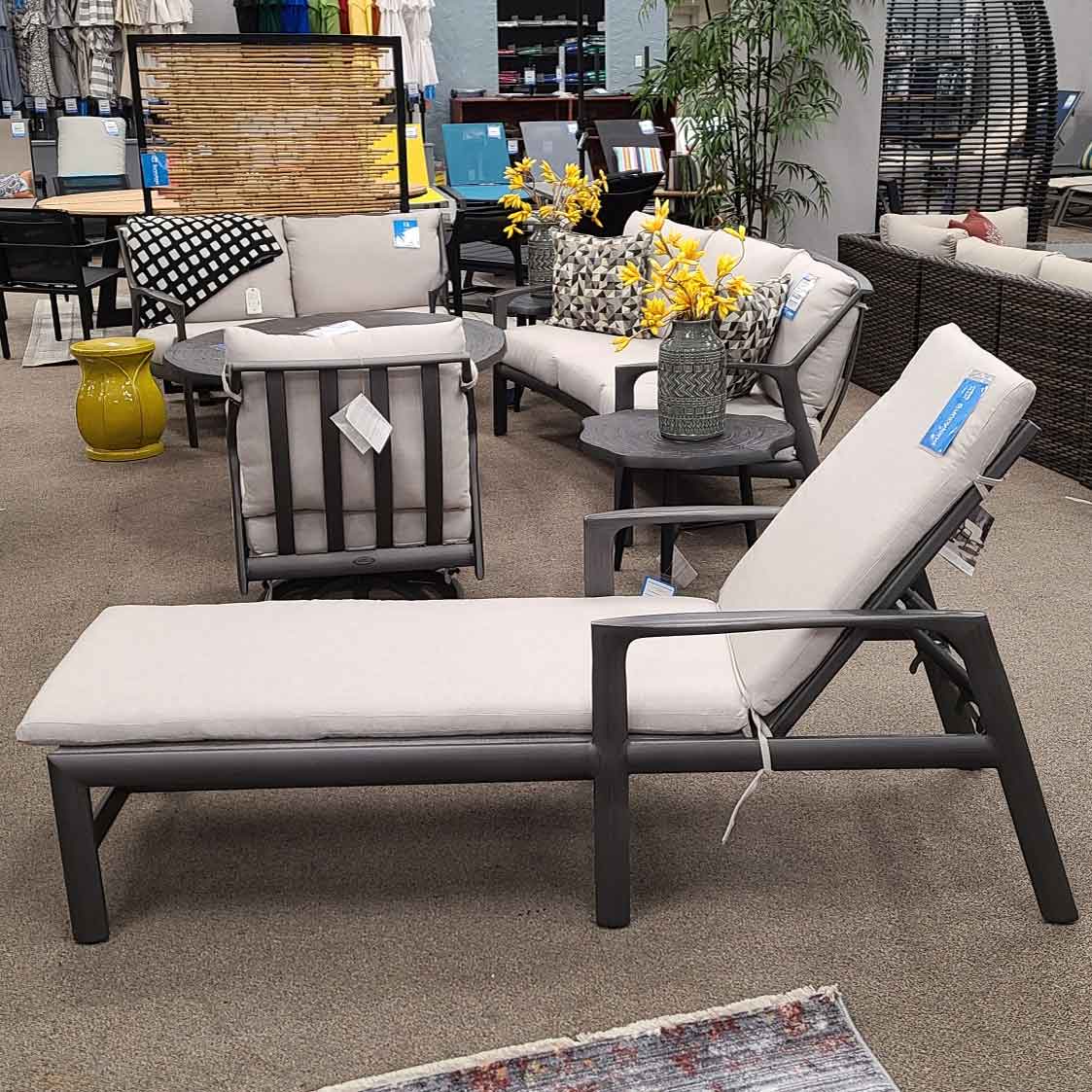 Castelle Berkeley Sling Chaise - Cast Iron Finish Outdoor Furniture ...