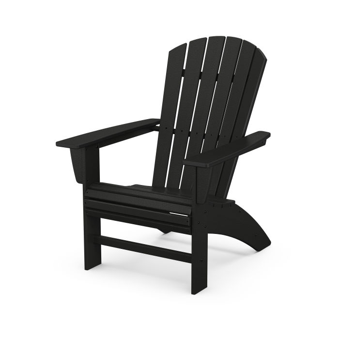 Nautical Curveback Black Adirondack Chair